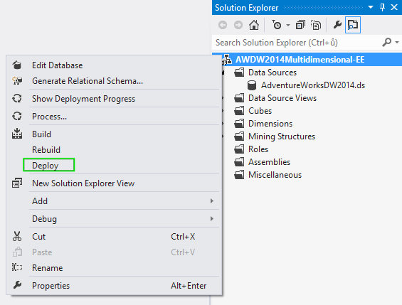 DeployMultidimensionalProject